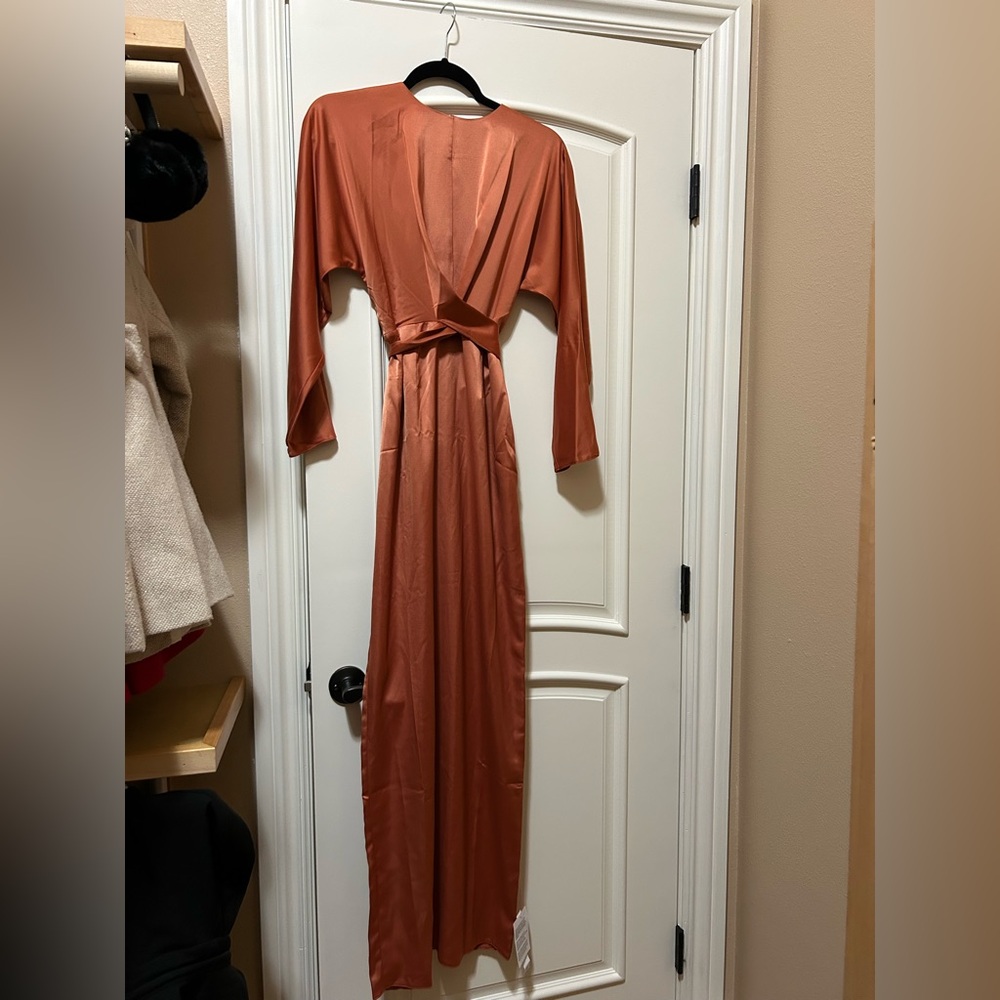 ASOS BURNT ORANGE SILK DRESS